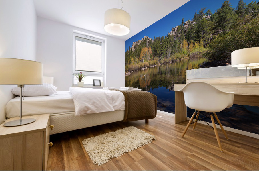 lakes red feather panoramic view Mural print