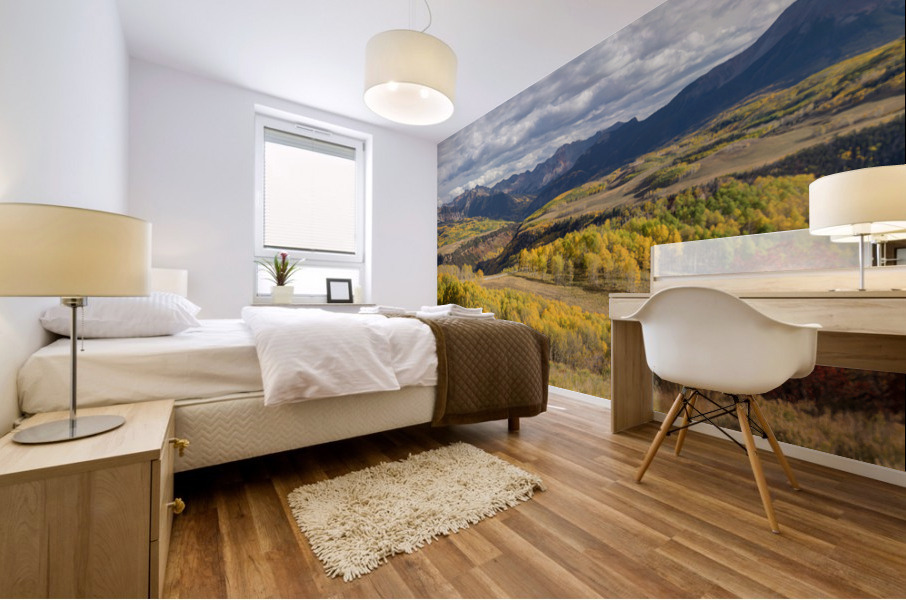 Rocky Mountain Valley Color Panoramic View Mural print