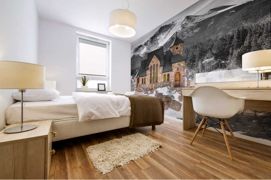 Chapel on the Rock BW Selective Mural print