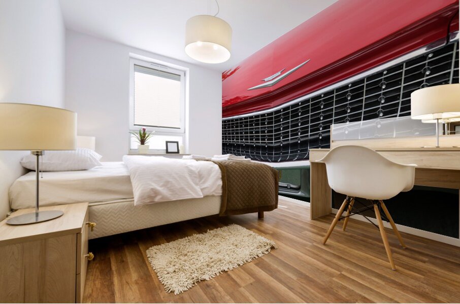 Front End of a Stunning Red Cadillac Eldorado  Mural print