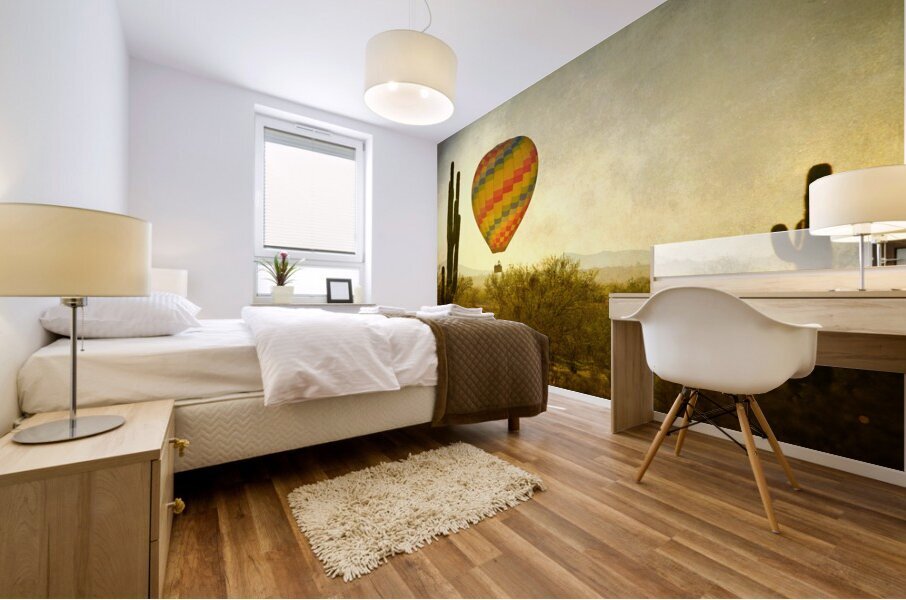 Hot Air Balloon Flight over the Southwest Desert Fine Art Print  Mural print