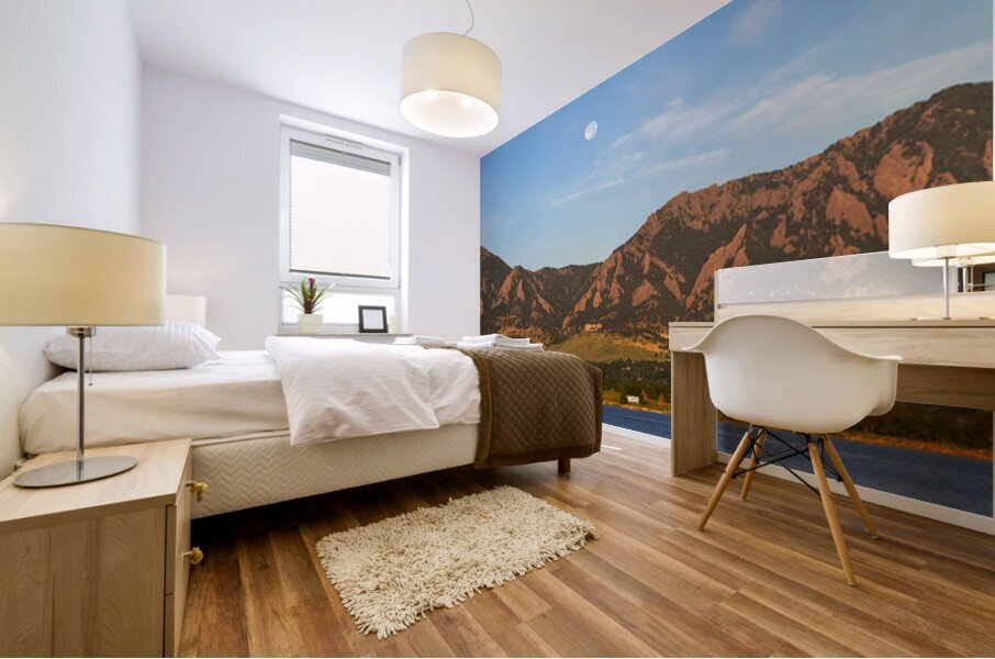 Full Moon Boulder Colorado Front Range Panorama Mural print