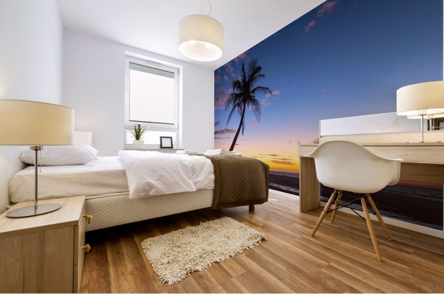Tropical Island Sunrise Mural print