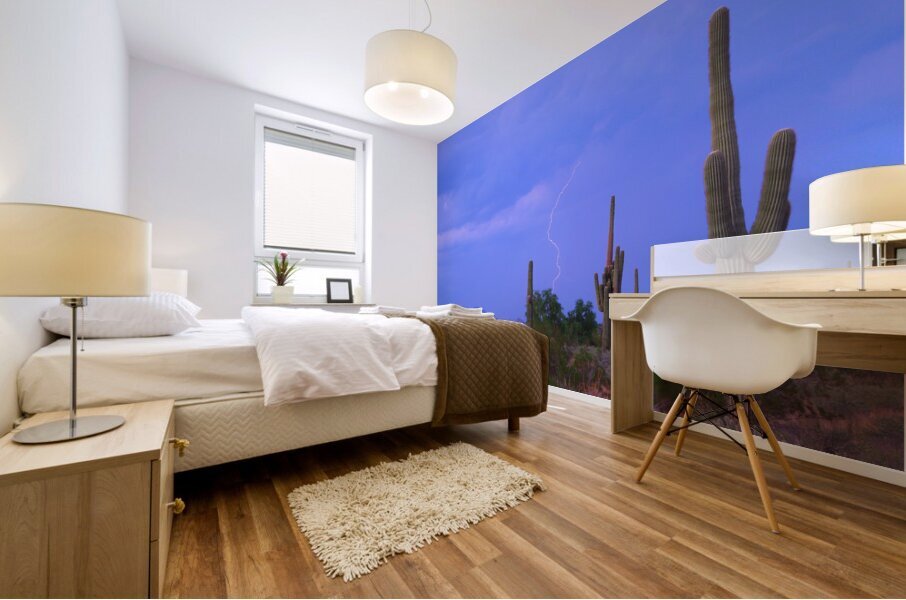 Southwest Sonoran Desert Lightning Strike Mural print