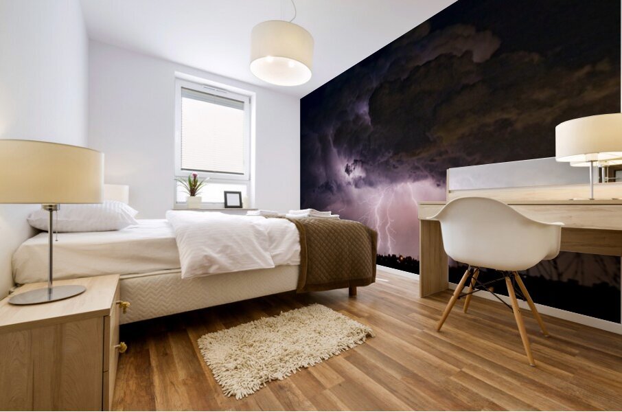 HWY 52   HWY 287 Lightning Storm Image 29 Mural print