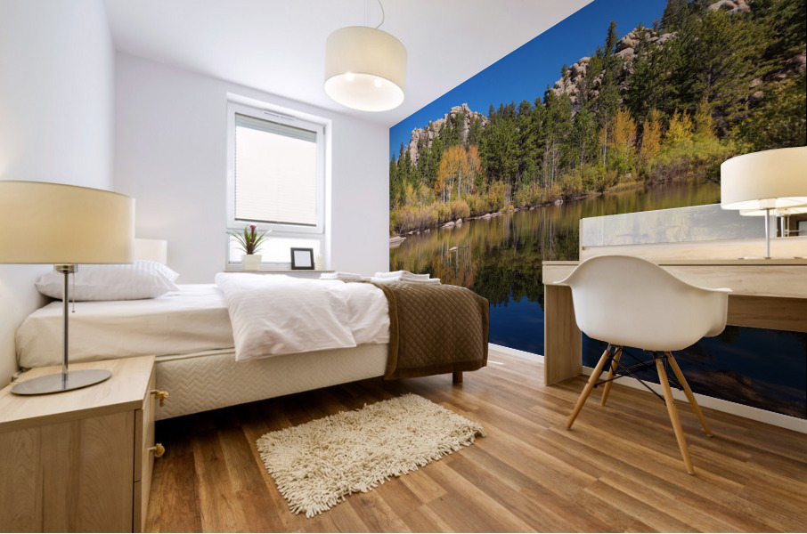 Cool Calm Rocky Mountains Autumn Reflections Mural print