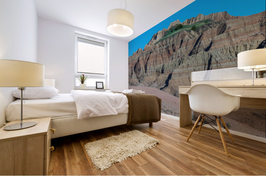 Contrasting Colors and Textures in the Badlands of South Dakota Mural print