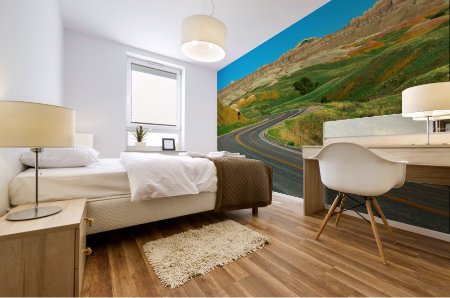 Colorful Winding Roads - Exploring the Badlands in South Dakota Mural print