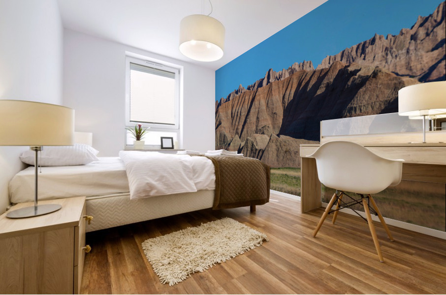Panoramic Views - Badlands National Park from Conata Basin PT2 Mural print