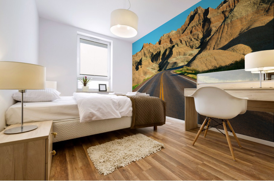 Majestic Badlands of South Dakota - A Scenic Drive of Natural Beauty Mural print