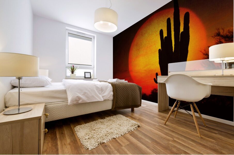 Big Sun Saguaro Sunset Mural print