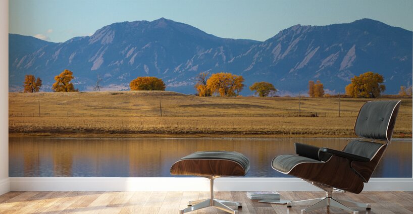 Boulder Flatirons Front Range and Autumn Trees Panoramic Wall Murals