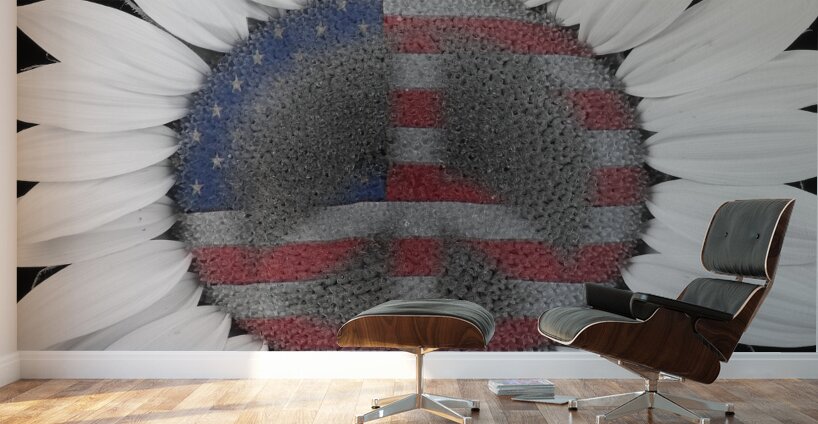 American Sunflower Power Wall Murals