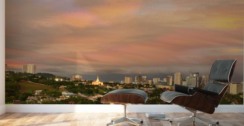 Tranquility   Lahug   Cebu City Skyline at Sunset Wall Murals