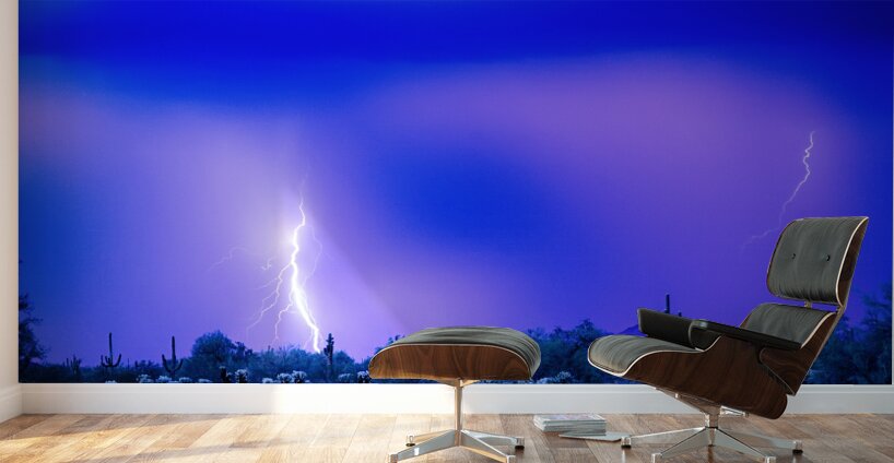 Arizona Blue Hour Desert Storm Wall Murals