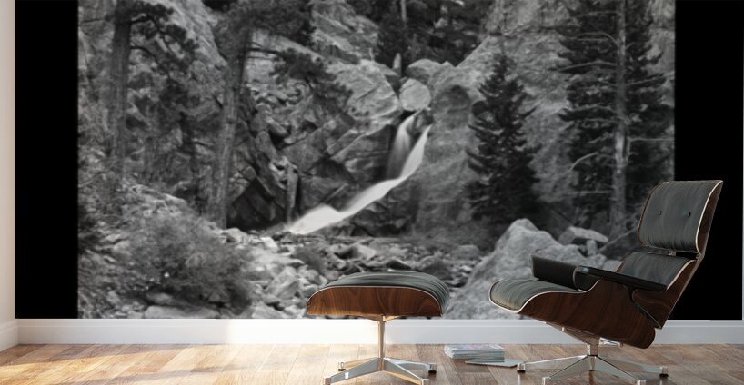 Boulder Falls Timeless Cascade in Monochrome Wall Murals