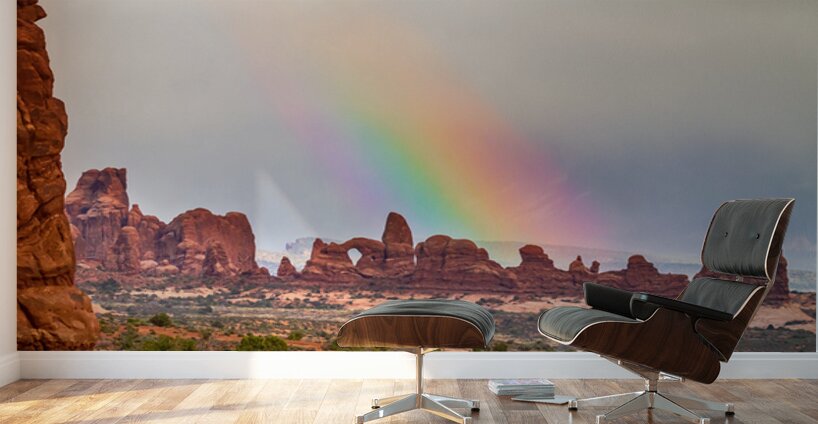 A Poetic Journey   Rainbow Over Arches National Park Wall Murals