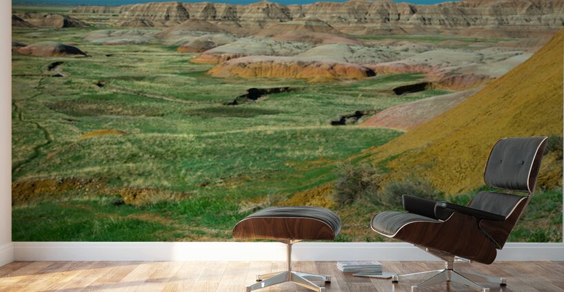 Colorful Layers   Geologic Splendor at Badlands Overlook Wall Murals