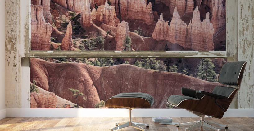 Bryce Canyon Utah View Through White Window Wall Murals