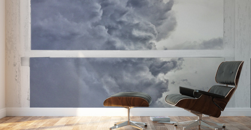 Western Storm Farmhouse Window View Wall Murals