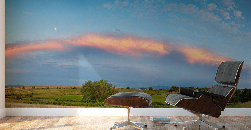 Sunset Storm Moon Longmont Boulder CO Panoram Wall Murals