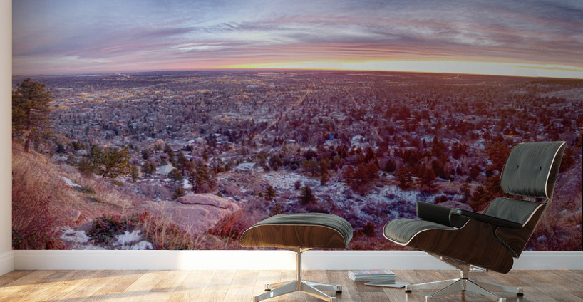 Boulder Colorado Colorful Dawn City Lights Wall Murals
