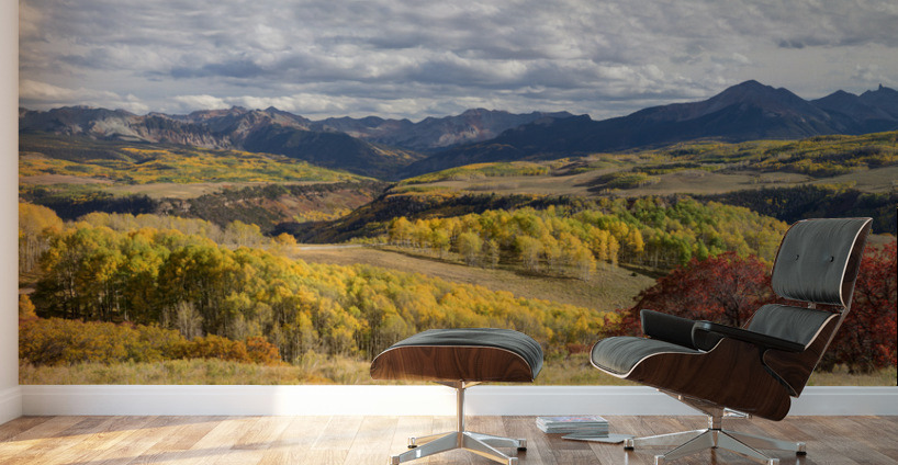 Rocky Mountain Valley Color Panoramic View Wall Murals
