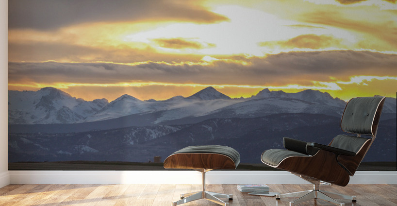 Colorado Front Range Panorama Gold Wall Murals