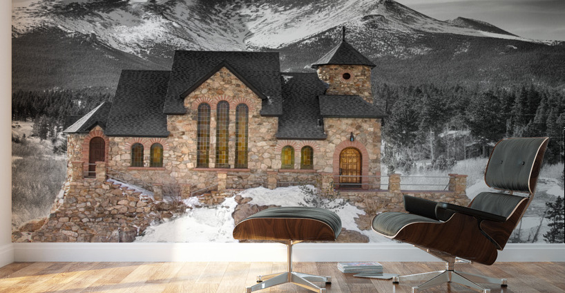 Chapel on the Rock BW Selective Wall Murals