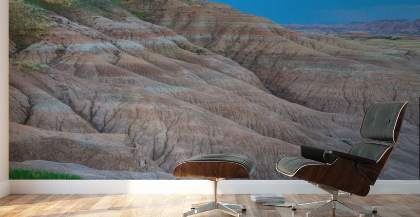 South Dakota Badlands Colorful Cracks and Textures in Springtime Wall Murals