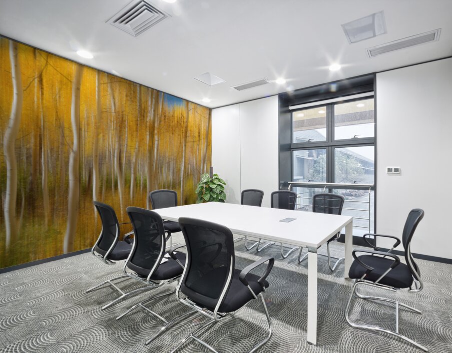 Golden Forest Moment Abstract Wall Printing