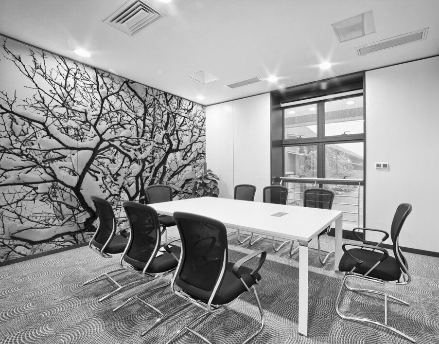 Snowy Tree Black and White Wall Printing