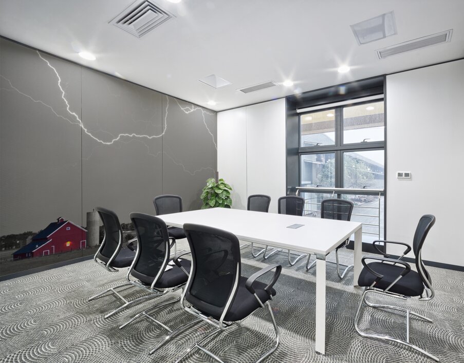 C2C Red Barn Lightning Rodeo BW SC Wall Printing