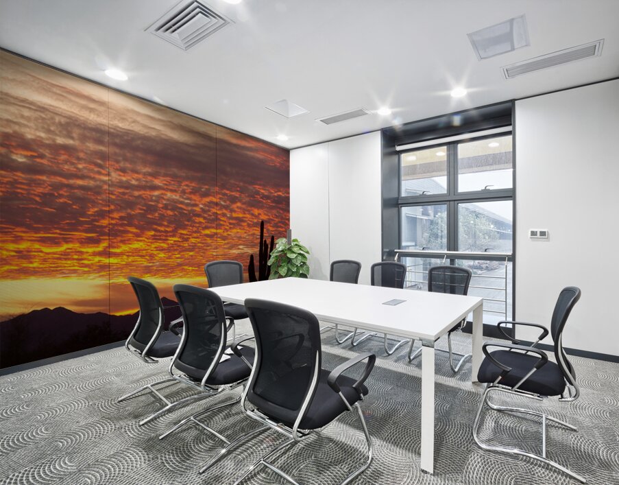 Morning Blaze Over Desert  Saguaro Giants in Arizona Wall Printing