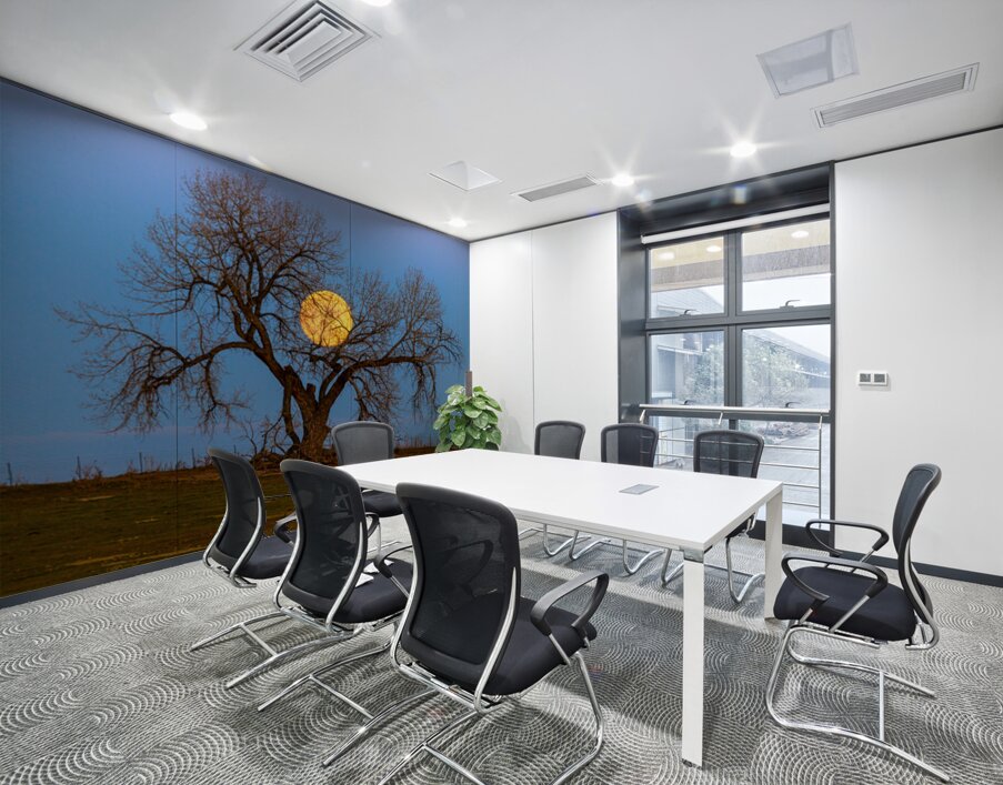 Celestial Sentinel A Supermoons Nocturnal Embrace Wall Printing