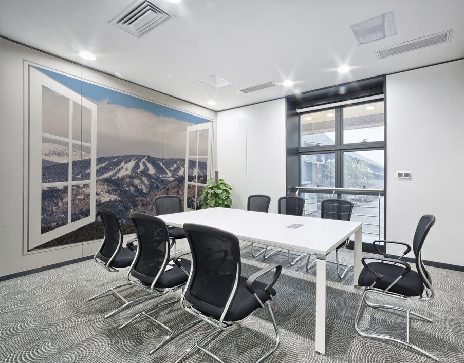 Ski Slopes Open White Picture Window View Wall Printing