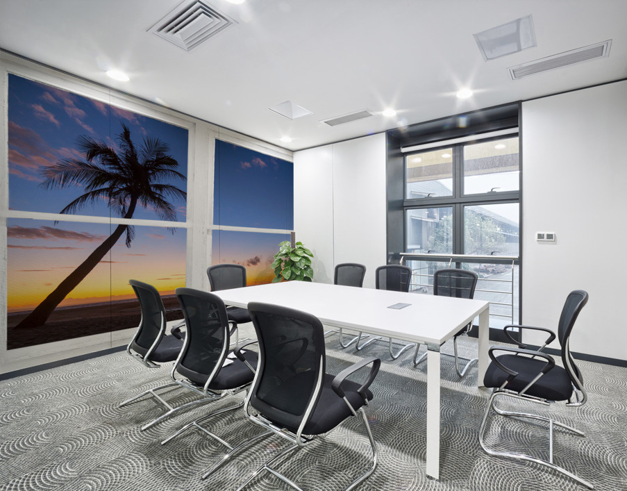 Tropical Paradise Colorful Sunset Whitewash W Wall Printing