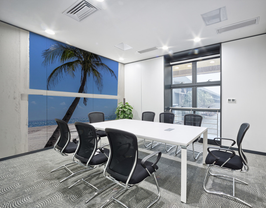 Palm Tree Tropical Window View Wall Printing