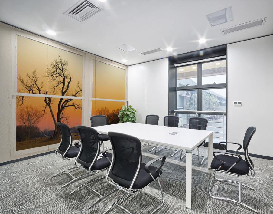 Winter Season Country Sunet White Window View Wall Printing