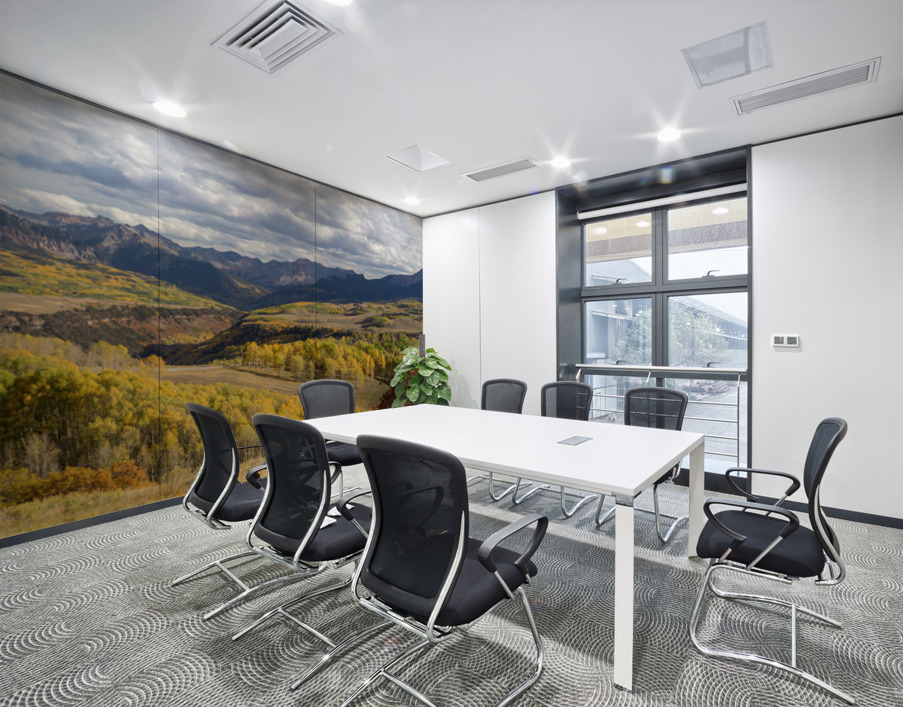 Rocky Mountain Valley Color Panoramic View Wall Printing
