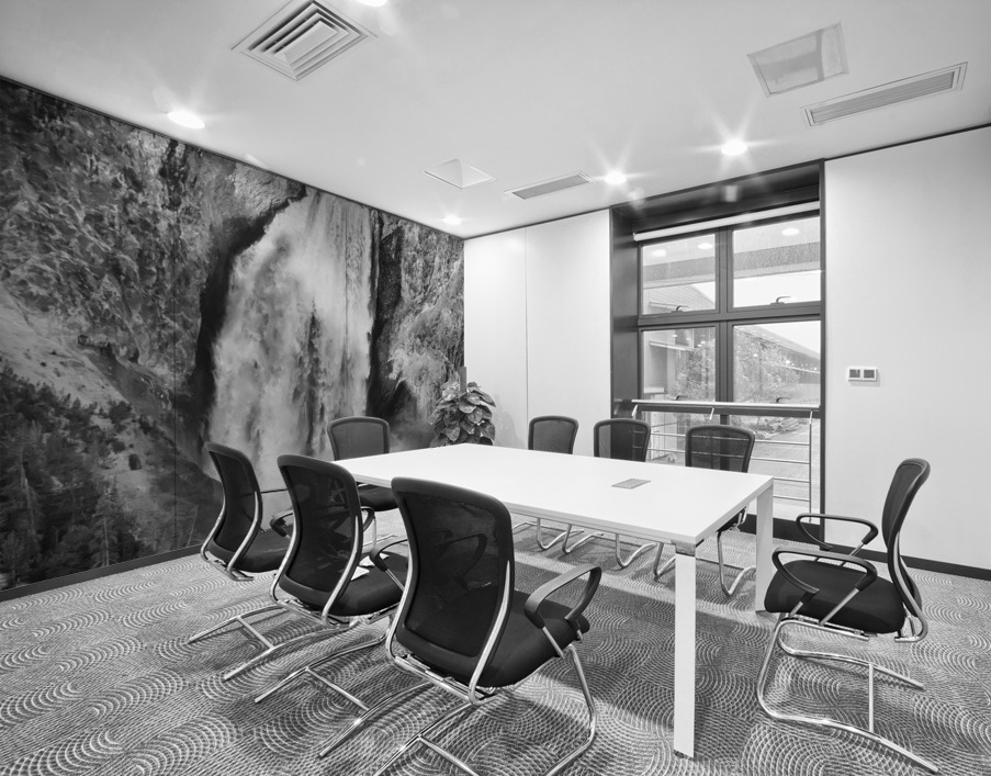 Upper Yellowstone Falls Black White Wall Printing