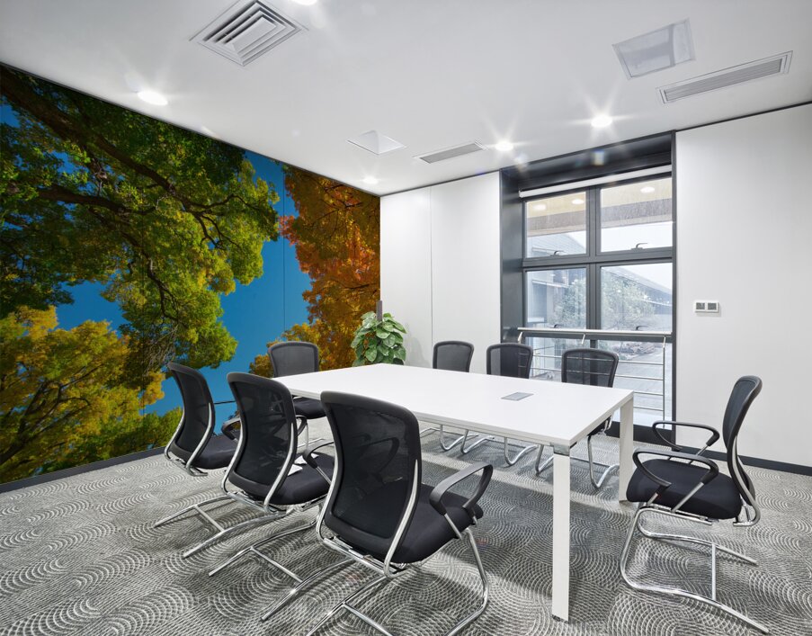 Autumns Radiant Canopy -  A Skyward View Wall Printing