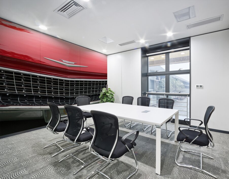 Front End of a Stunning Red Cadillac Eldorado  Wall Printing