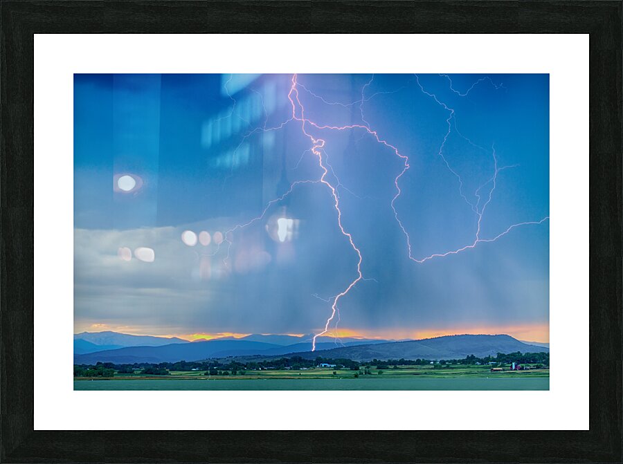 Rocky Mountain Foothills Lightning Strikes HDR Picture Frame print