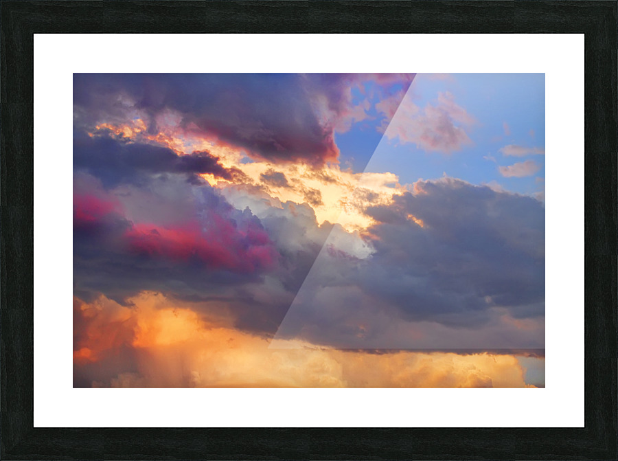 Cloudscape Sunset Touch Blue  Framed Print Print