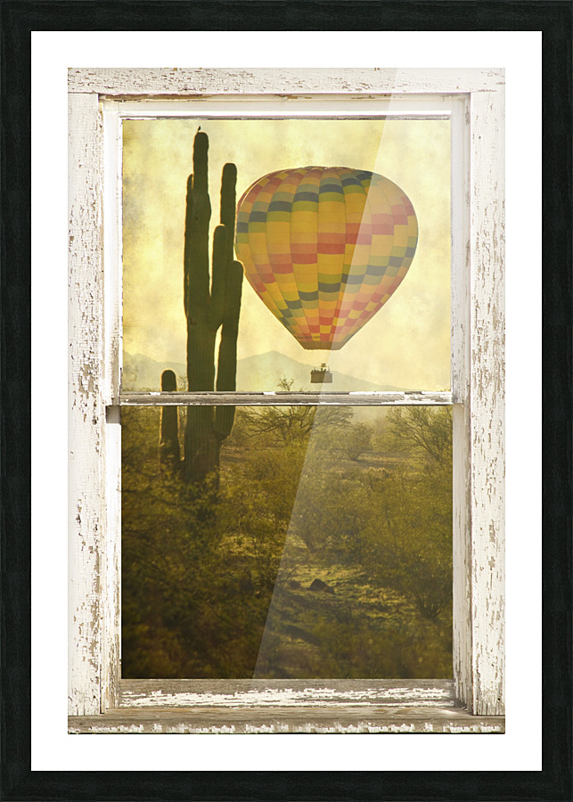 Arizona Hot Air Balloon White Window Peal View Impression du cadre