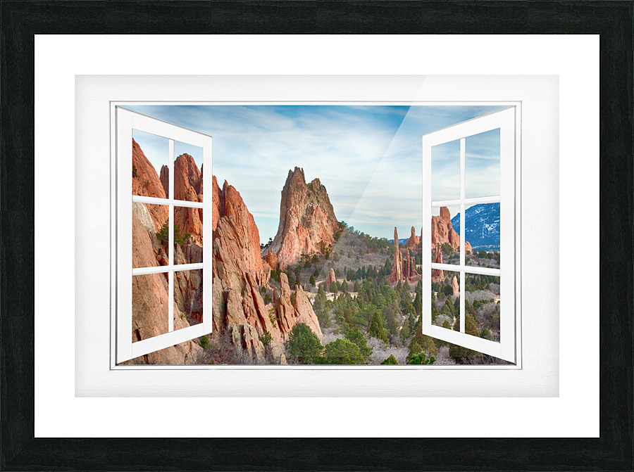 Garden of the Gods White Picture Open Window View Frame print