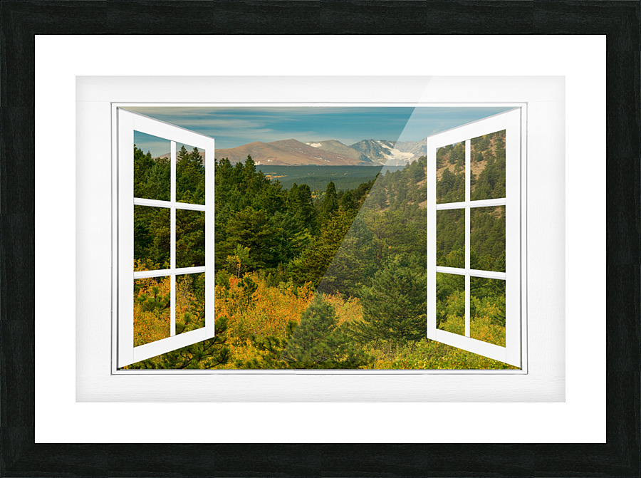 Autumn Rocky Mountain Open White Picture Wind Frame print