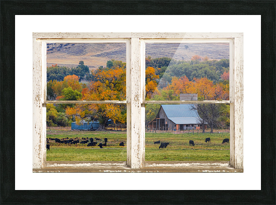 Pretty Colorful Country Rustic Window Frame Frame print