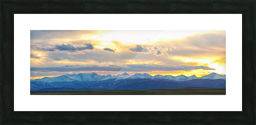 Rocky Mountain Lookout Sunset Panorama20x60  Framed Print Print